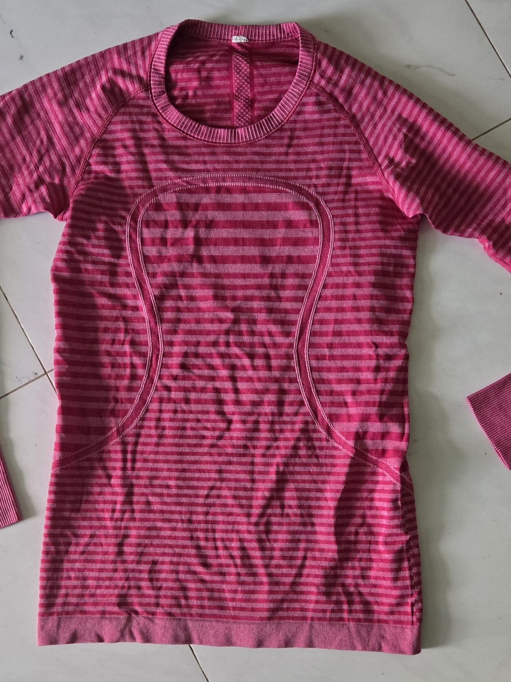 Lululemon Striped Pink Athletic Tee